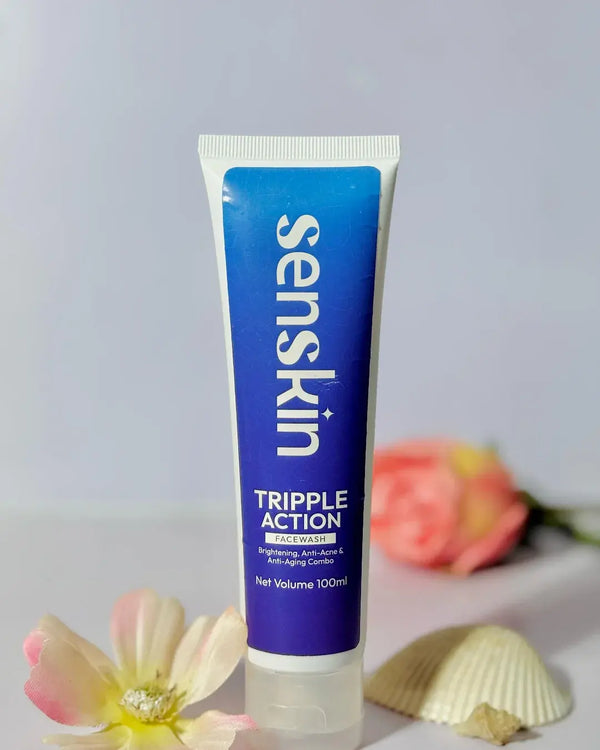 "Senskin Triple Action Facewash – Oil Control, Anti-Acne & Deep Cleanser"