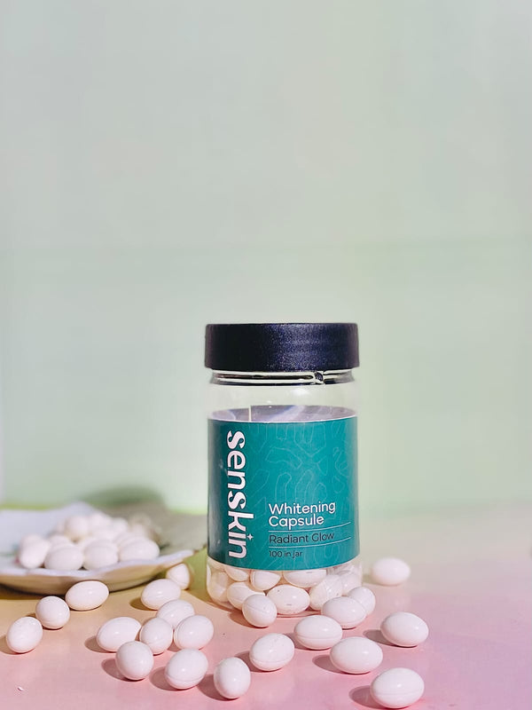 "Senskin Advanced Glow Bundle – Anti-Acne Serum, Vitamin C Serum & Whitening Capsules"