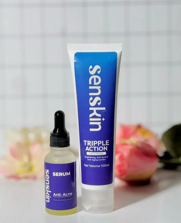 "Senskin Clear Skin Duo – Anti-Acne Serum & Triple Action Facewash"